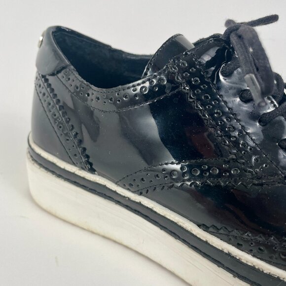 Wishbone Diana Black Patent Leather Lace Up Brogue Oxford Shoes, Size 8 - Picture 7 of 11